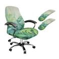 thumbnail image 1 of Xoenoiee Tropical Monstera Leaves Print Computer Office Chair Cover with Arm Covers, Stretch Rotating Chair Slipcovers Removable Chair Seat Cover Furniture Protector Covers, Set of 3, Large, 1 of 6
