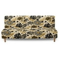 thumbnail image 1 of Xoenoiee Tropical Palm Leaves Dot Pattern Futon Slipcover Armless Folding Sofa Cover Stretch Elastic Couch Furniture Protector for 3 Seat Foldable Futon Sofa Bed Without Armrests, 1 of 7