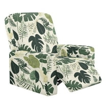 Xoenoiee Tropical Palm Leaves Pattern Recliner Chair Covers, Stretch Recliner Cover with Elastic Bottom, Soft Lazy Boy Reclining Rocker Slipcover for Living Room