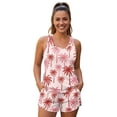 thumbnail image 1 of Xoenoiee Tropical Palm Tree Print Tankini Swimsuits for Women 2026 Two Piece Bathing Suits with Pockets Tummy Control Ruched Swim Suits with Shorts, 2XL, 1 of 7