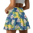 thumbnail image 1 of Xoenoiee Tropical Plumeria Flower Palm Leaves Print Tennis Skirt Golf Skorts with Pockets Tummy Control Shorts Pleated Skirts for Women Athletic Dressy Casual, S, 1 of 6
