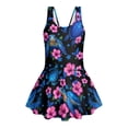 thumbnail image 1 of Xoenoiee Turtle Butterfly Hibiscus Flower Print Girls One Piece Swimsuits Sleeveless Swim Dress for Girls Hawaiian Skirted Bathing Suit Summer Swimwear, 3-4 Years, 1 of 7