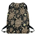 thumbnail image 1 of Xoenoiee Turtle Flower Print Drawstring Backpack for Men Women, Waterproof Gym Bag Sackpack Sports Bag Draw String Backpacks for Cycling Basketball Soccer Yoga, 1 of 8