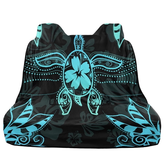Xoenoiee Turtle Hibiscus Print Bench Car Seat Cover Protector Waterproof Heavy-Duty Nonslip Pet Car Seat Cover for Dogs with Universal Size Fits for Vehicles Trucks SUV