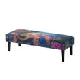 thumbnail image 1 of Xoenoiee Turtle Water Plants Pattern Dining Bench Cover, Stretch Bench Slipcover Removable Bench Seat Protector Cover, Rectangle Furniture Protector Washable Cushion Slipcover for Bedroom, Kitchen, 1 of 7