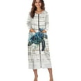 thumbnail image 1 of Xoenoiee Turtle Wood Paint Splatter Print Women Long House Coat Zipper Front Robes Full Length Nightgowns with Pockets Loungewear Bathrobe, S, 1 of 7