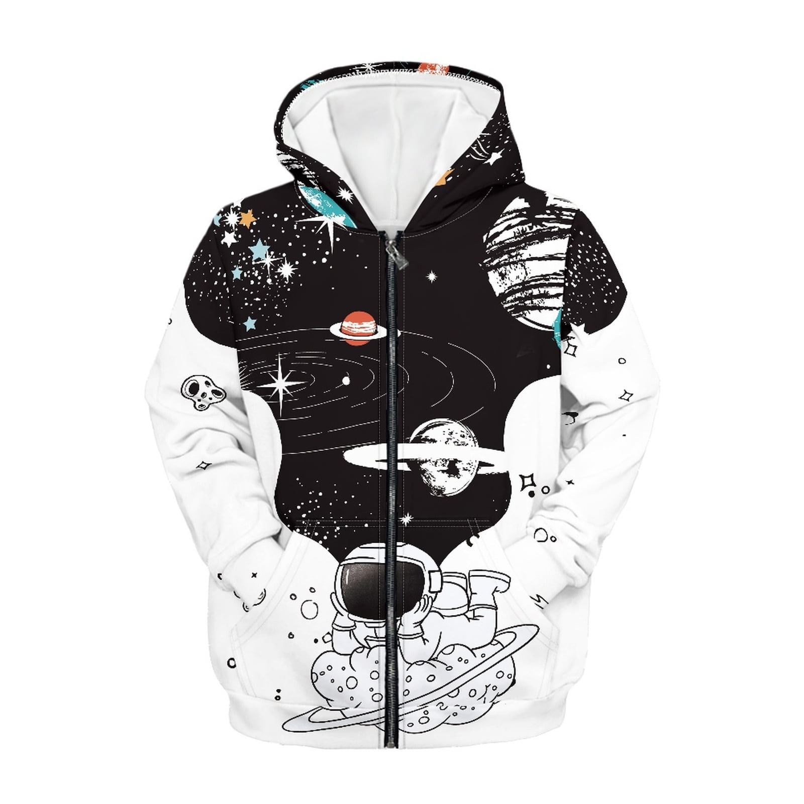 Skateboarding Astronaut - Sustainably Made Kids Hoodie main image 0
