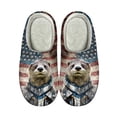thumbnail image 1 of Xoenoiee Vintage American Flag Otter Knight Pattern Warm Slippers with Non-Slip Sole for Women Men Bedroom Shoes Fluffy Indoor Outdoor Slip-On Cosy House Shoes, 10-11 W/9-10 M, 1 of 1