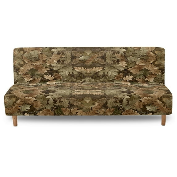 Xixirimido Vintage Forest Camo Pattern Armless Futon Cover Futon Slipcover Couch Cover Futon Sofa Bed Cover Furniture Protector with Elastic Bottom Machine Washable