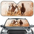 thumbnail image 1 of Xoenoiee Vintage Splatter Running Horse Print Car Windshield Sunshade UV Ray Reflector Sun Visor Summer Sun Blocker Offer Protection for Car Interior Universal Fits Trucks, Sedans, SUVs, 1 of 6