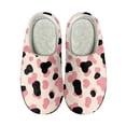 thumbnail image 1 of Xoenoiee Warm Slippers for Winter with Non-Slip Sole for Women Men Plush Bedroom Shoes Indoor Outdoor Slip-On Cosy House Shoes, Cow Black Pink Pattern, 8-8.5 W/6-6.5 M, 1 of 1