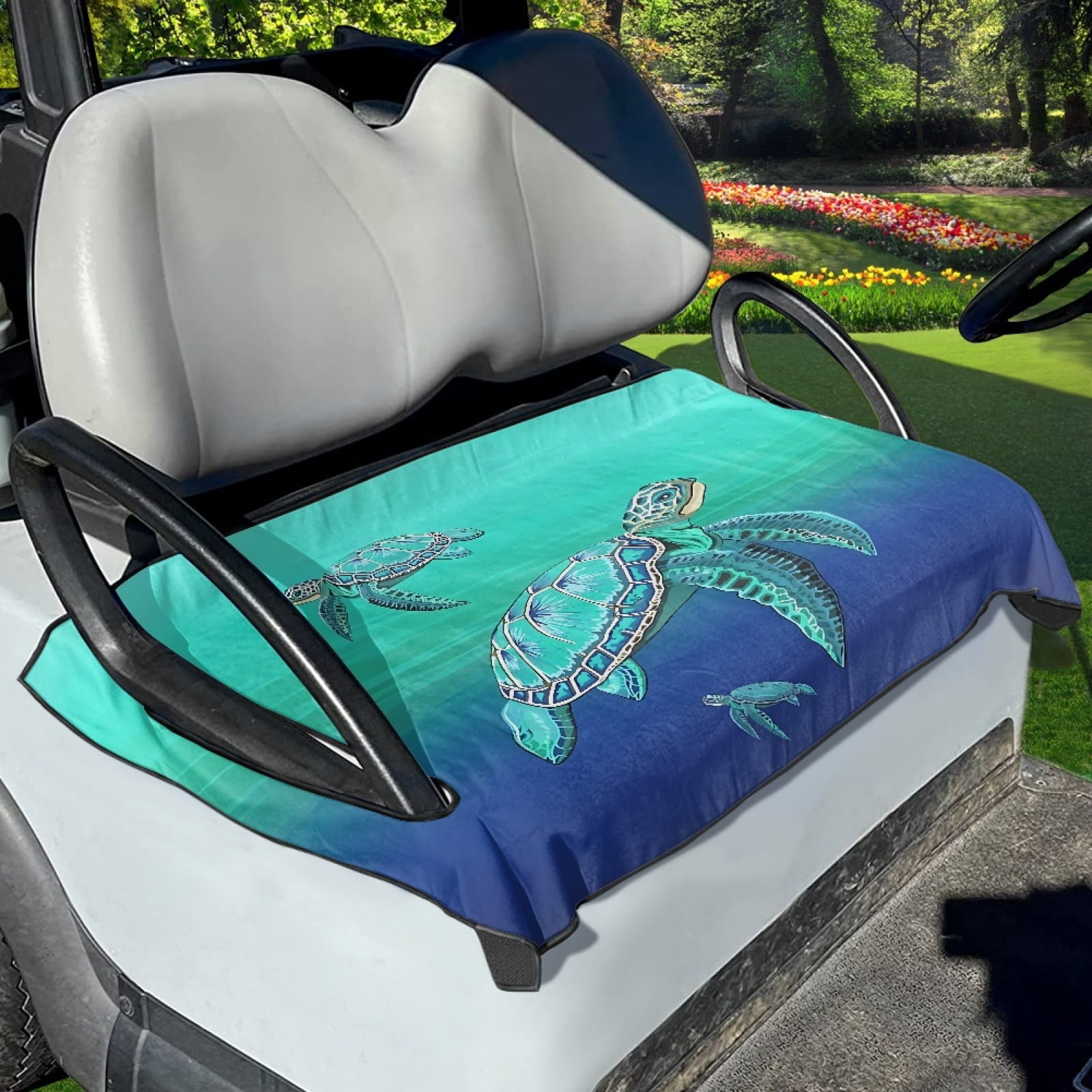 Xoenoiee Watercolor Sea Turtle Pattern Universal Fit Golf Cart Seat