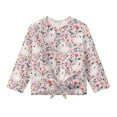 thumbnail image 1 of Xoenoiee West Highland White Terrier Flower Print Girls Long Sleeve Shirts Kids Crewneck T-Shirts Fall Tunic Tops Loose Fit Sweatshirt Tees Blouse Pullover with Tie Front, 7-8 Year, 1 of 7