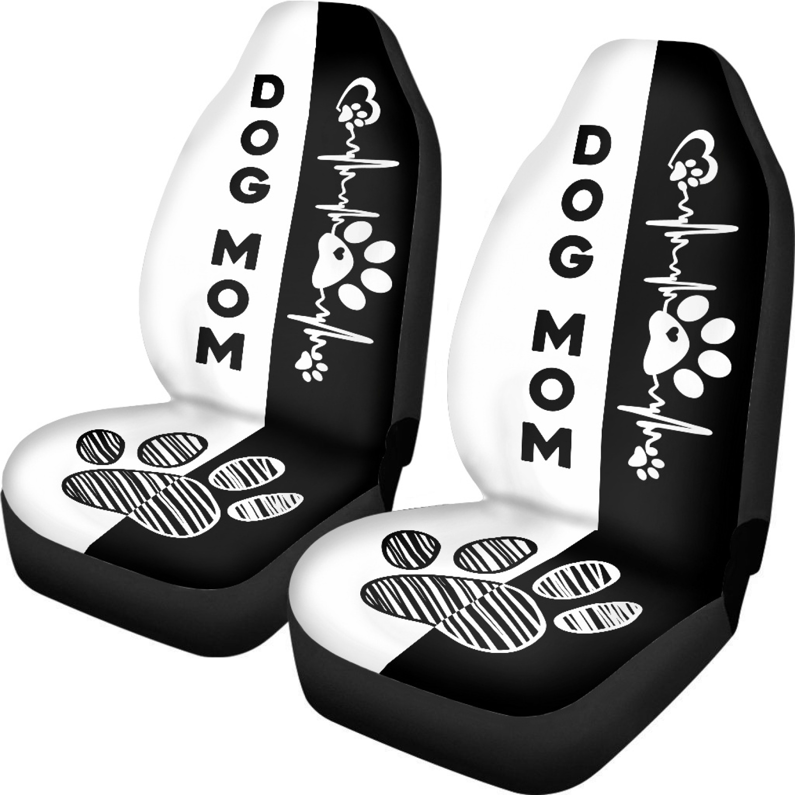 Cream And Black Polka Dot Pet Car Seat Cover