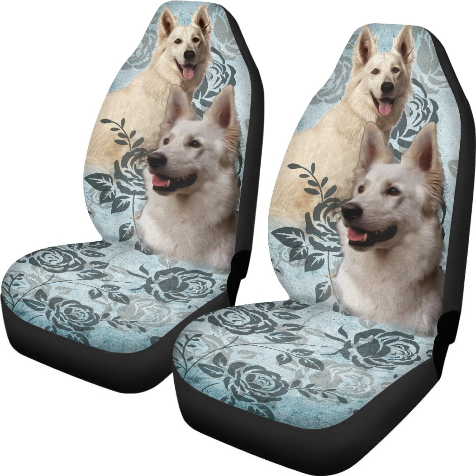 Xoenoiee White German Shepherd Dog Print Car Seat Covers Universal Fit xoenoiee-white-german-shepherd-dog-print-car-seat-covers-universal-fit