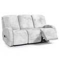 thumbnail image 1 of Xoenoiee White Marble Print Recliner Couch Cover, 8-Pieces Stretch Recliner Sofa Covers, Soft Reclining Slipcover, Washable Furniture Protector for Pets, 1 of 7
