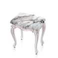 thumbnail image 1 of Xoenoiee White Marble Print Stool Covers Square, Rectangle Bar Stool Covers, (14"- 20") L x (10"- 14") W, Removable Washable Vanity Stool Seat Cover with Elastic Band, 2 Pack, 1 of 6