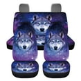 thumbnail image 1 of Xoenoiee Wolf Galaxy Print Car Seat Covers Front and Rear Bench Protector, Universal Fit, Durable Washable Polyester Auto Interior Accessoies Car Seat Cover Full Set, Pack of 4, 1 of 7