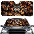 thumbnail image 1 of Xoenoiee Wolf Hunting Camo Pattern Automotive Front Windshield Sun Shade Foldable Windshield Keeps Your Vehicle Cool, Universal Auto Windshield Shade Fit for Cars Truck SUVs, 1 of 7