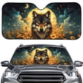 thumbnail image 1 of Xoenoiee Wolf Sunflower Moon Star Print Windshield Sun Shade Foldable Car Front Window Sunshade for Cars SUV Truck, Heat Blocker Visor Protector Blocks Max UV Rays and Keeps Your Vehicle Cool, 1 of 7
