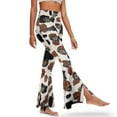 thumbnail image 1 of Xoenoiee Women's Flared Leggings High Waisted Flared Pants Yoga Leggings with Slit Flared Hem Fashionable Bell Bottom Leggings for Yoga, Workout, Work, XS, Cow Print Brown Black Daisy, 1 of 6