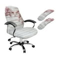 thumbnail image 1 of Xoenoiee Wood Cherry Blossom Pattern Office Chair Cover with Armrest Covers, Removable Dining Chair Cover with Elastic Edge Soft High Chair Slipcovers Waterproof Computer Desk Chair Covers, Small, 1 of 6