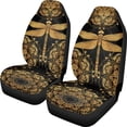 thumbnail image 1 of Xoenoiee Yellow Mandala Dragonfly Pattern Car Seat Covers 2 Packs Set Auto Interior Accessories Universal Bucket Front Seats Protector Cover for Cars Sedan SUV, 1 of 6