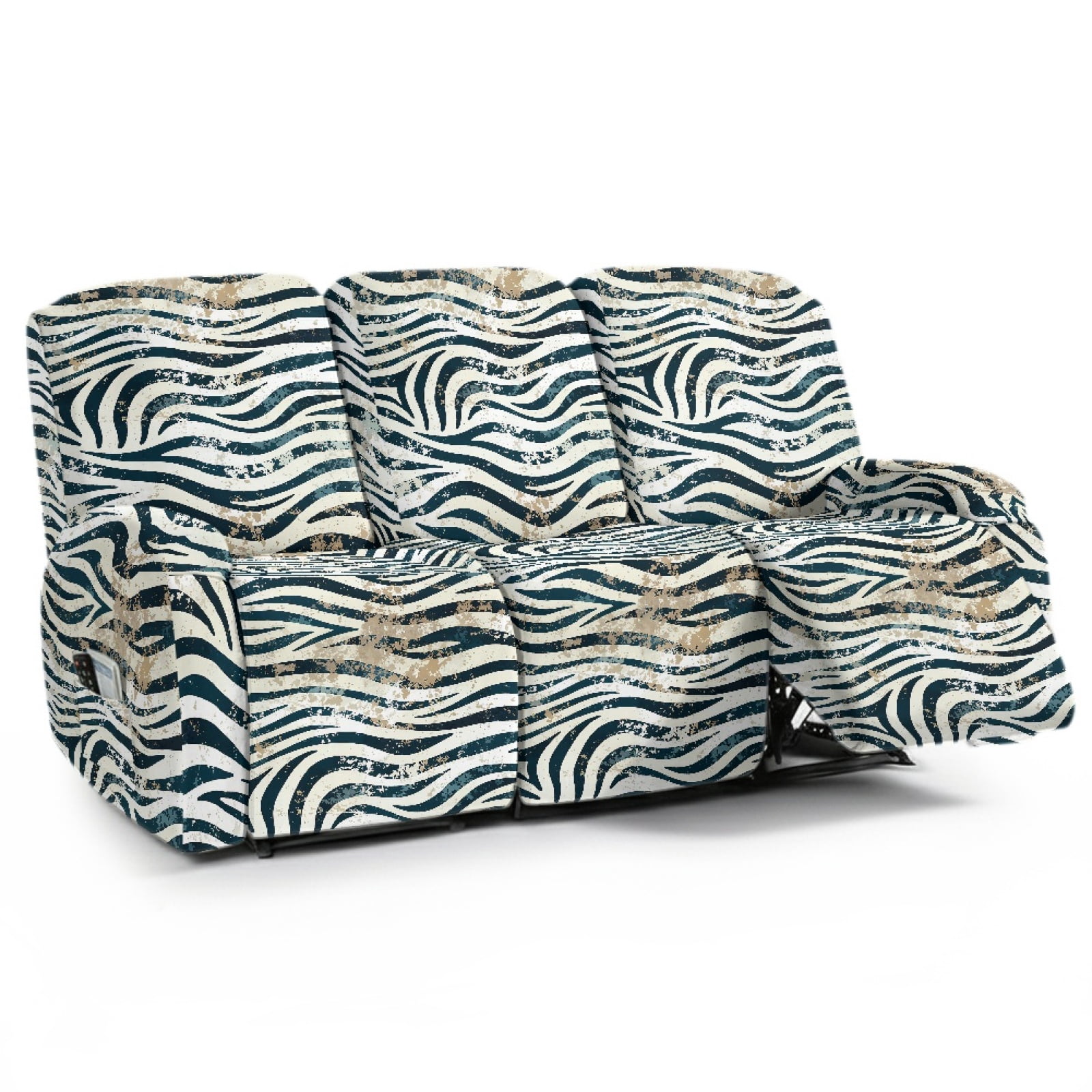 Xoenoiee Zebra Stripe Paint Splatter Print Recliner Slipcovers with