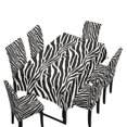 thumbnail image 1 of Xoenoiee Zebra Stripe Print 7 Pcs Tablecloth Chair Covers Set Stretchable Washable Rectangle Table Cover with Seat Slipcovers for Dining Room Banquet Wedding Party Kitchen Decor, 1 of 6