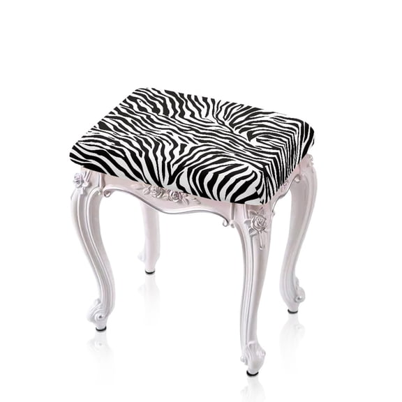 Xoenoiee Zebra Stripe Print Bar Stools Covers Vanity Chair Cover Stretch Barstool Chair Cover Stool Covers Rectangular Washable Saddle Bar Stool Slipcover Bench Seat Protector, 2 Pack