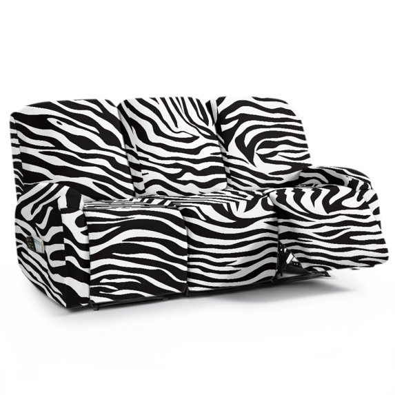 Xoenoiee Zebra Stripe Print Recliner Slipcovers with Arms 8 Pieces Lazyboy Recliner Chair Cover Non Slip Recliner Covers with Storage Pockets Furniture Protector for Living Room