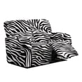 thumbnail image 1 of Xoenoiee Zebra Stripe Print Reclining Loveseat Slipcover, 6-Piece Stretch Sofa Covers for 2-Seater, Anti-Slip Furniture Protector with Pockets, Easy to Install, 1 of 6