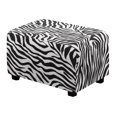 thumbnail image 1 of Xoenoiee Zebra Stripe Print Stretch Ottoman Cover Ottoman Slipcovers Rectangle Footstool Cover Printed Footstool Cover Ottoman Footrest Covers Rectangular Storage Stool Cover, S, 1 of 7