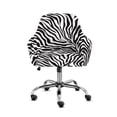 thumbnail image 1 of Xoenoiee Zebra Stripe Print Velvet Swivel Armrest Curved Back Cover, Home Office Desk Chair Covers, Stretch Wingback Dining Chair Cover Protector for Vanity Living Room, 1 of 7