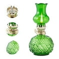 thumbnail image 1 of Xoiie Classic Kerosene Lamp, Color Glass Oil Lamps for Indoor Use, Large Indoor Decorative Oil Lamp Hurricane Lamp Lantern for Tabletop Decor Emergency Lighting (Green), 1 of 5