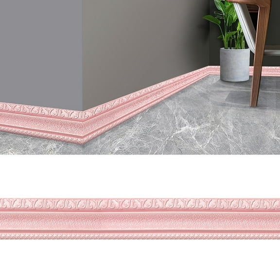 Xoiie Flexible Baseboard Molding Trim, Flexible Foam Crown Molding, Peel and Stick Self-Adhesive 3D Wall Edging Lines Trim, Caulk and Trim Strips for Wall, Baseboard, Ceiling, 90x3 Inch