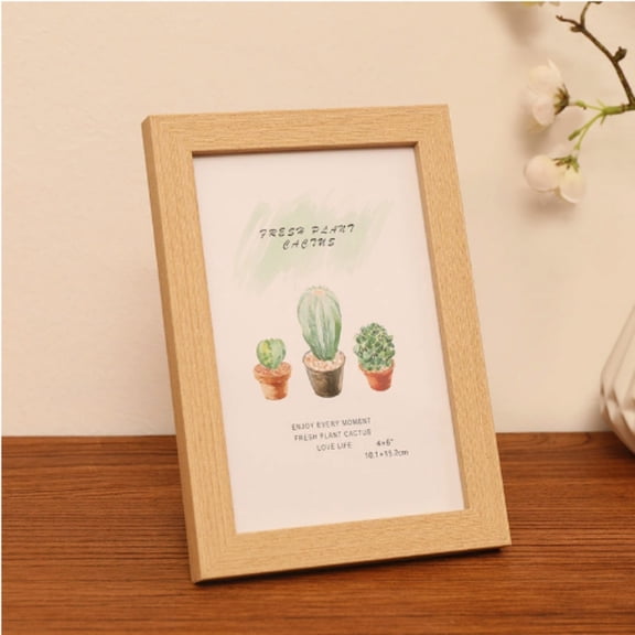 Xoiie Picture Frame, Natural Oak Wood Picture Frames, Rustic Photo Frame for Wall or Tabletop, Table Display or Wall Hanging, Vertical/Horizontal Display for Home Décor, 6x8 inches