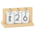 thumbnail image 1 of Xoiie Wooden Perpetual Desk Calendar, Desktop Perpetual Flip Calendar Desk Decor, Calendar Reusable Vintage Desktop Calender for Office Desktop Home Decor Ornaments Beige, 1 of 9