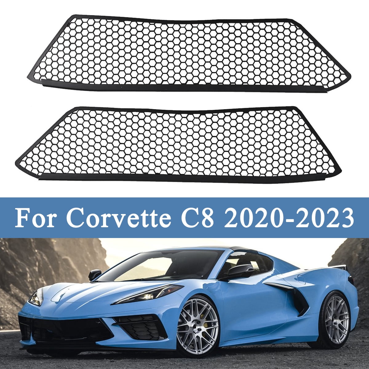 Xomzema For Corvette C8 2020-2023 Upgraded Radiator Mesh Grille Inserts ...