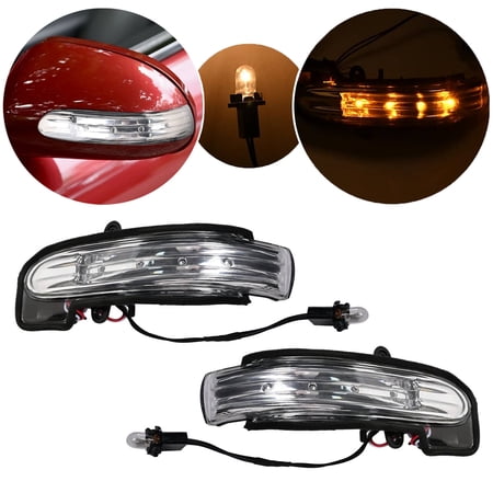 Xomzema LED Side Mirror Turn Signal Light for Mercedes W211 S211 W463 2002-2007, 2038201321 2038201421 Turn Indicator Side Light