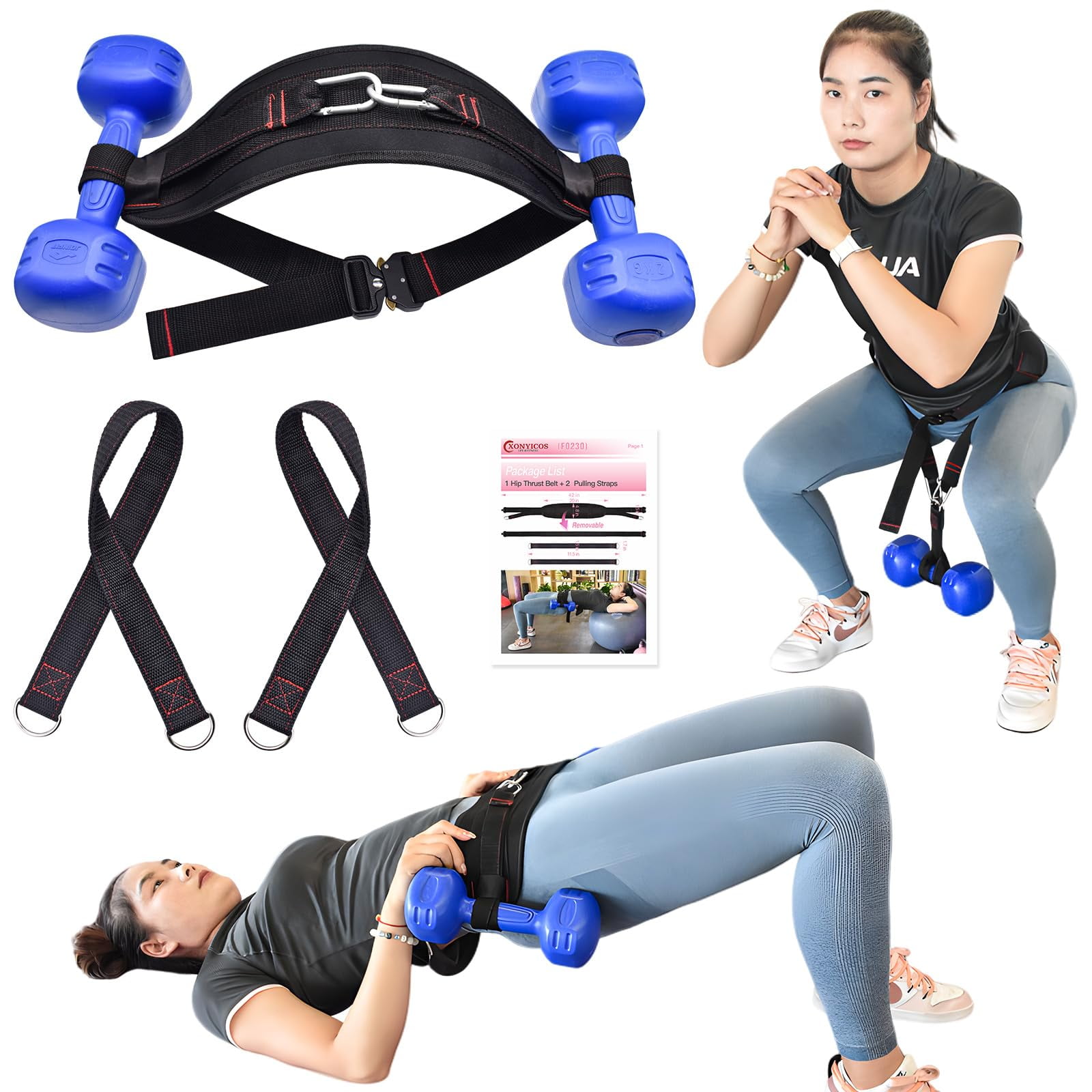 Hip Thrust Belt, Hip Thrust Band, Portable Hip Thrust, Easy To Use With Dumbb