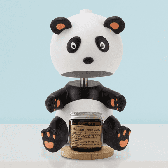 XoooX Panda Bear Candle Warmer Lamp with Timer-Office, Kitchen and Bedroom Decor; Eclectic Home Table Decor and Cute Birthday Gift for Women, Girls, Boys; Cool Scented Candle Fragrance Diffuser Lamp