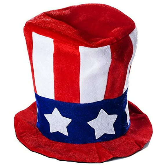 Xooz Flag Hat for 4th Of July Independence Day Patriotic Party Supplies,Uncle Sam Accessory,USA Red White Blue Striped Flag,Flag Day American Memorial Day Accessories