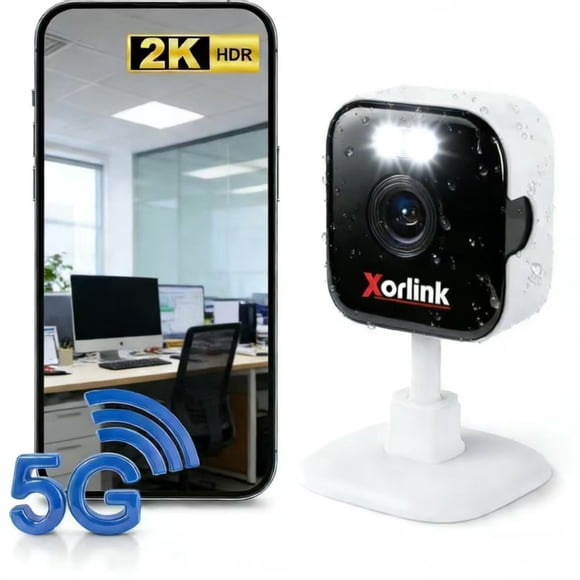 Xorlink 2K Security Cameras Indoor, 2.4G & 5G Wi-Fi 6, AI Motion Detection, for Home Security, Starlight Lens for Colorful Night Vision, 2-Way Audio, Weatherproof, Cloud/SD Storage