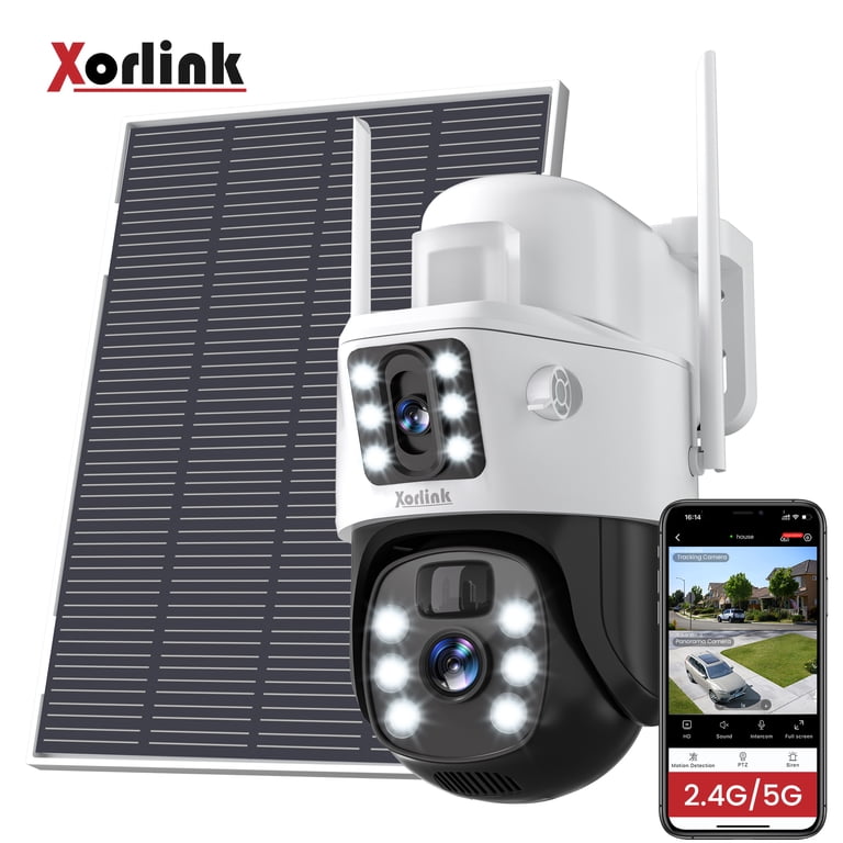 Xorlink 4K Solar Security Camera, 360° View Waterproof Wireless