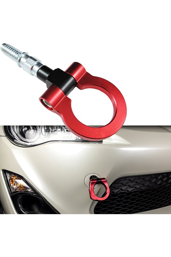 1 Set JDM SCREW-ON Red Sport Racing Aluminum Front Rear BUMPER Tow Hook For BMW 1 3 5 6 X5 X6, MINI Cooper