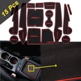 thumbnail image 1 of Xotic Tech 15pcs Full Interior Cup Holder Coaster Door Slot Mat for Toyota Corolla 2014-2019 - Non-slip Anti-dust Mat, 1 of 7