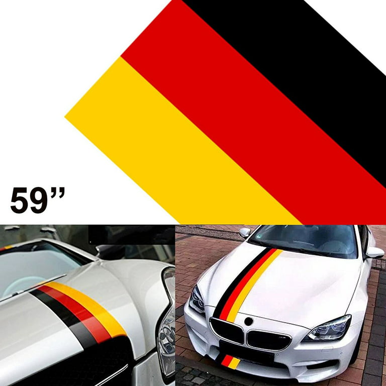 Xotic Tech 1x 59 Germany Flag Stripe Car Hood Body Sticker For Audi BMW  Mercedes MINI Porsche Exterior Cosmetic, Hood, Roof, Bumpers 