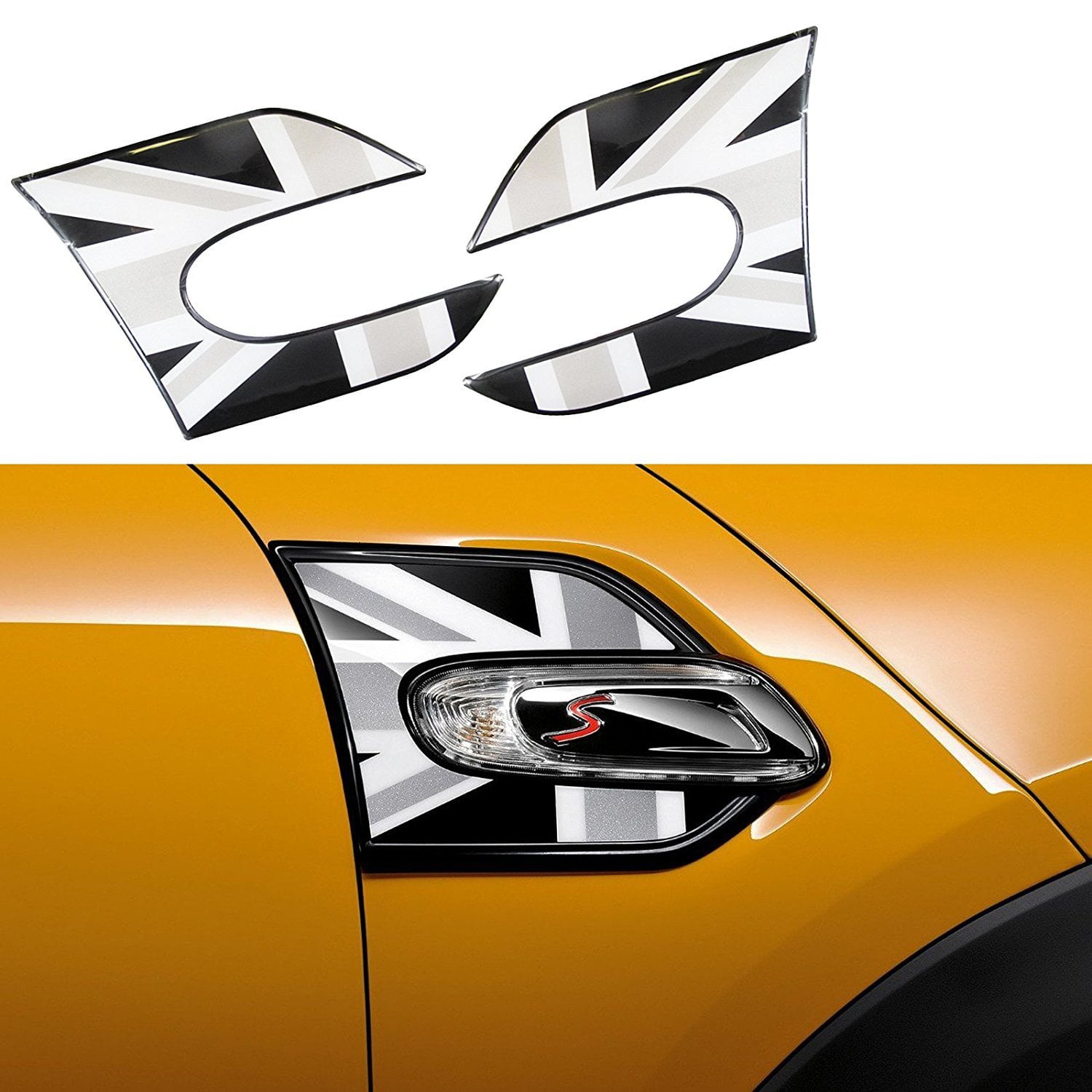 SB CarDesign Union Jack Kotflügel Aufkleber - Für Mini Cooper R55 R56 R57 R58 R59