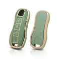 thumbnail image 1 of Xotic Tech 2Pcs Green TPU Full Cover 3-Button Smart Remote Control Key Fob Cover Holder Shell Compatible with Porsche Panamera 2017-UP & Cayenne 2019-UP & 911 Carrera Taycan 2020-UP & Macan 2022-up, 1 of 9
